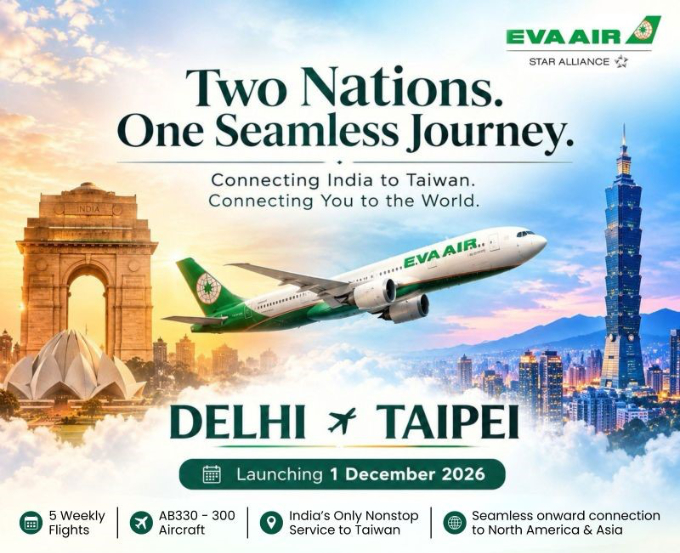 Delhi gets first nonstop Taiwan connection as EVA Air to launch new direct flights from Dec 1