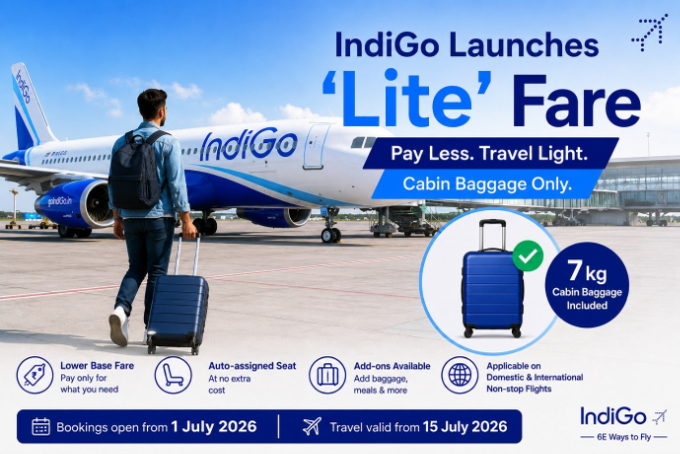 IndiGo launches 'Lite' fare for cabin baggage-only travellers